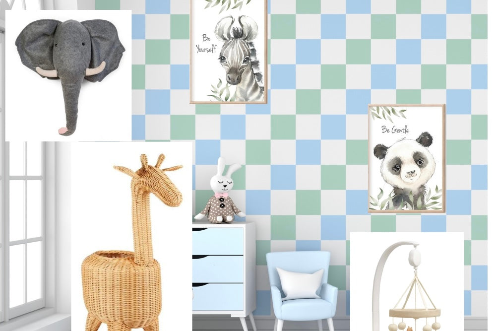 Jungle themed nursery with vintage vibes